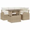 vidaXL Set Divano da Giardino con cuscino 5 pcs Beige polyrattan