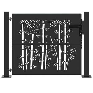 vidaXL Cancello da giardino 110 x 105 cm Nero Bloccabile