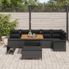 vidaXL Set Divano da Giardino con cuscino 9 pcs Nero polyrattan