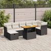 vidaXL Set Divani da Giardino con Cuscini 8 pz Nero Polyrattan Acacia