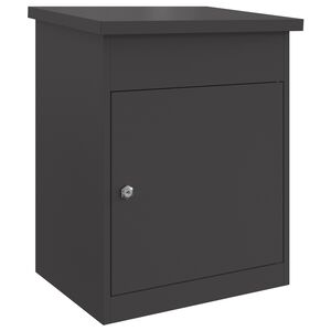 vidaXL Cassetta per pacchi con porta Nero 47.5 x 38 x 59 cm Acciaio