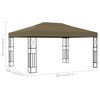 vidaXL Gazebo 3x4 m Grigio Talpa in Tessuto