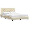 vidaXL Letto con Materasso Crema 140x19 cm in Tessuto