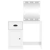 vidaXL Toeletta con LED Bianco Lucido 90x50x132,5cm Legno Multistrato
