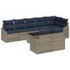 vidaXL Set Divano da Giardino 9 pcs Grigio e Blu Navy polyrattan