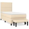 vidaXL Giroletto a Molle con Materasso Crema 90x200 cm inTessuto