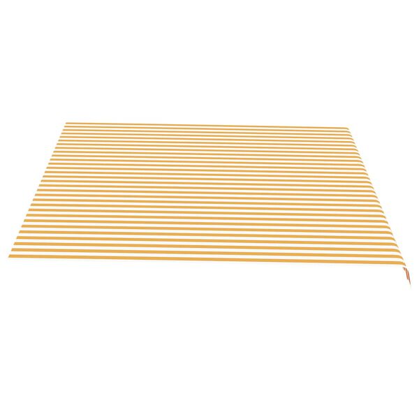 vidaXL Tessuto di Ricambio per Tenda da Sole Giallo e Bianco 4,5x3,5 m