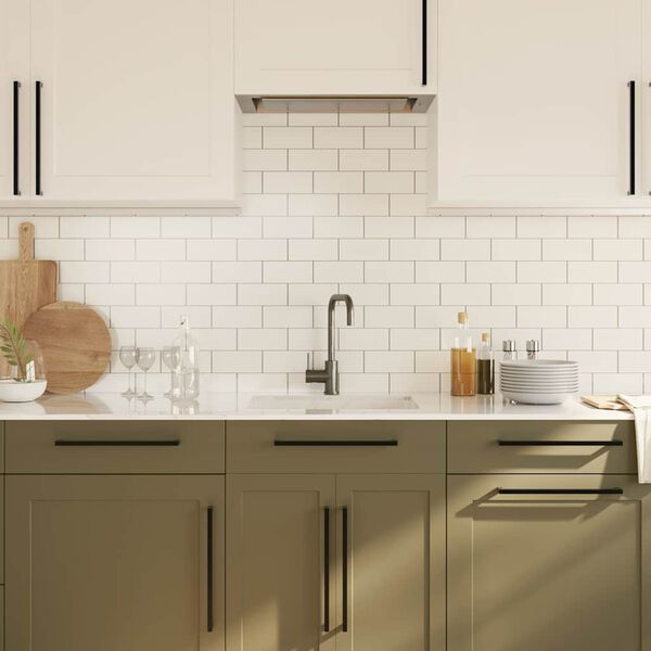 vidaXL Maniglie per Mobili 5pz Nere 320mm in Acciaio Inox