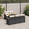vidaXL Set Divano da Giardino 6 pz con Cuscini Nero Polyrattan Acacia