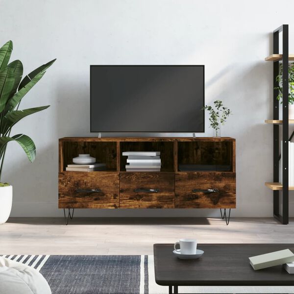 vidaXL Mobile Porta TV Rovere Fumo 102x36x50 cm in Legno Multistrato
