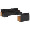 vidaXL Set Divani da Giardino 9 pz con Cuscini Nero in Polyrattan