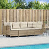 vidaXL Set Divano da Giardino 5 pz con Cuscini Beige in Polyrattan