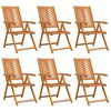 vidaXL Sedia da Giardino 6 pz Marrone Legno di Acacia Massello