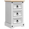 vidaXL Comodino CORONA Bianco 35 x 32,5 x 58 cm Pino massello
