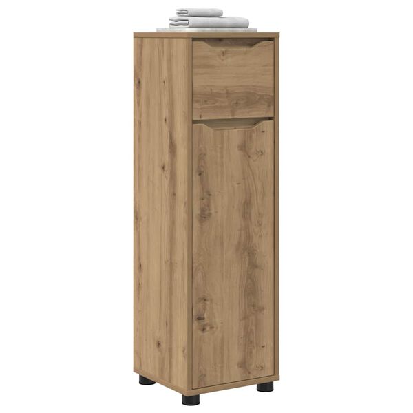 vidaXL Mobile da Bagno con porta Rovere artigianale 30,5 x 30 x 101 cm
