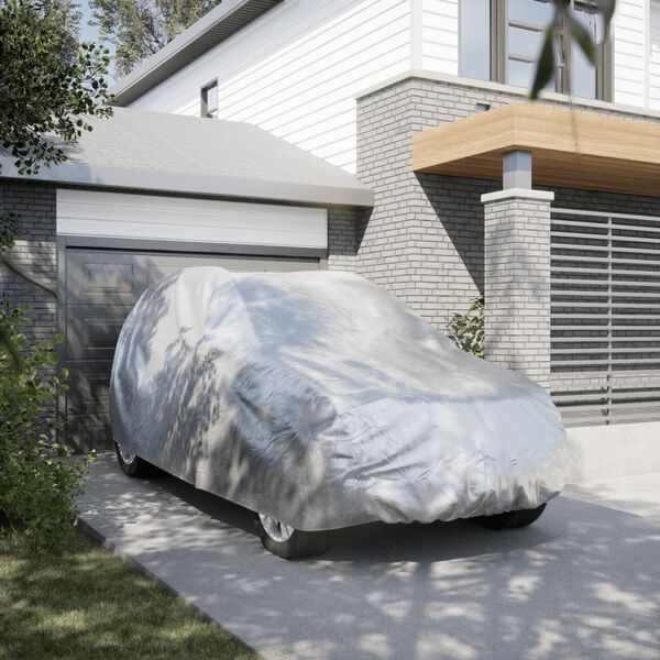 vidaXL Copriauto per Fuoristrada Cinghie con Fibbia Argento XL PEVA