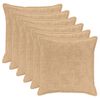 vidaXL Federa 6 pz HOUTEN Crema 65 x 65 cm Pelliccia di Coniglio Finta