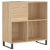 vidaXL Mobile Porta Dischi Rovere Sonoma 84,5x38x89 Legno Multistrato