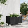 vidaXL Fioriera da Giardino con Ruote Nera 80x50x54 cm in PP