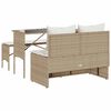 vidaXL Set da Pranzo da Giardino 3 pz con Cuscini Beige in Polyrattan