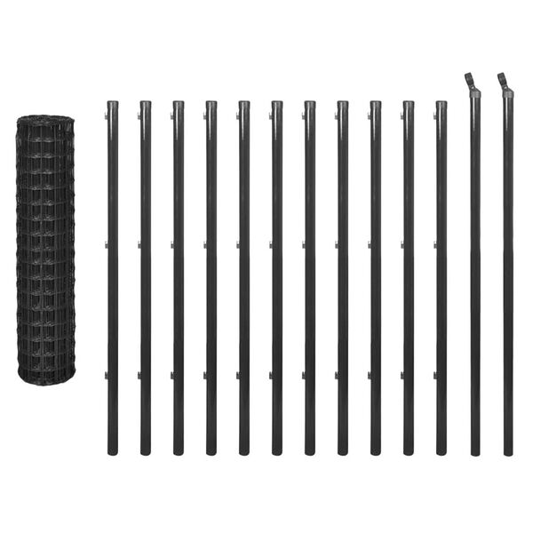 vidaXL Recinzione Euro in Acciaio 25x1,2 m Grigia