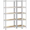 vidaXL Set di Scaffali 2 pz a 5 Ripiani Argento Acciaio e Truciolato