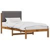 vidaXL Letto con Testiera Rivestita Naturale e Grigio Chiaro