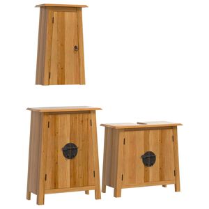 vidaXL Set Mobili da Bagno 3 pz in Legno Massello di Pino