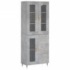 vidaXL Credenza Grigio Cemento 69,5x34x180 cm in Legno Multistrato