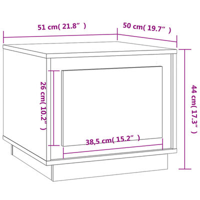 vidaXL Tavolino da Salotto Bianco Lucido 51x50x44 cm Legno Multistrato