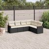 vidaXL Set Divano da Giardino 6 pz con Cuscini Nero in Polyrattan
