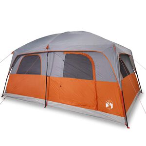 vidaXL Tenda Familiare Cabina 8 Persone Grigia Arancione Impermeabile