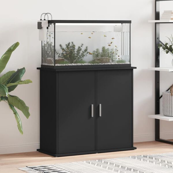 vidaXL Supporto per Acquario 81x36x73 cm in Legno Multistrato Nero