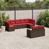 vidaXL Set Divani da Giardino 9pz con Cuscini Marrone in Polyrattan