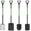 vidaXL Set di Attrezzi da Giardinaggio 4 pz Impugnatura a D in Acciaio