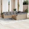 vidaXL Set Divano da Giardino 11 pz con Cuscini Beige Misto Polyrattan
