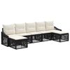 vidaXL Set Divano da Giardino 7 pz Nero polyrattan