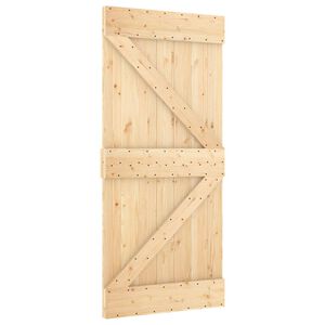 vidaXL Porta scorrevole NARVIK Naturale e Nero 95 x 210 cm (213,5 cm)