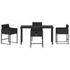 vidaXL Set da Pranzo per Giardino 5 pcs Nero polyrattan