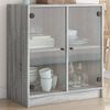 vidaXL Mobile con Ante in Vetro Grigio Sonoma 68x37x75,5 cm