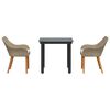 vidaXL Set da Pranzo per Giardino con cuscino 3 pcs Beige polyrattan