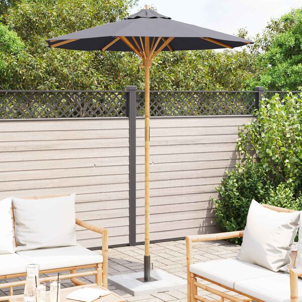 vidaXL Ombrello da giardino Grigio scuro &Oslash; 270 x 260 cm Bamb&ugrave;