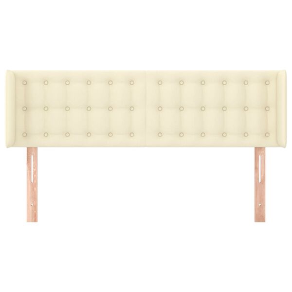 vidaXL Testiera ad Orecchio Crema 147x16x78/88 cm in Similpelle