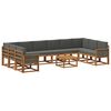 vidaXL Set di divani da esterno 11 pcs Naturale e Antracite