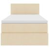 vidaXL Letto con contenitore e materasso Crema 90 x 190 cm