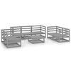 vidaXL Set Divani da Giardino 8 pz Grigio in Legno Massello di Pino