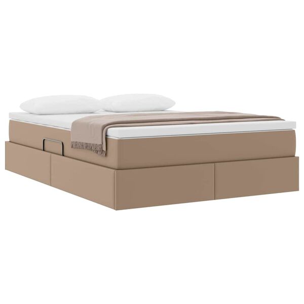vidaXL Letto con contenitore e materasso Cappuccino 140 x 190 cm