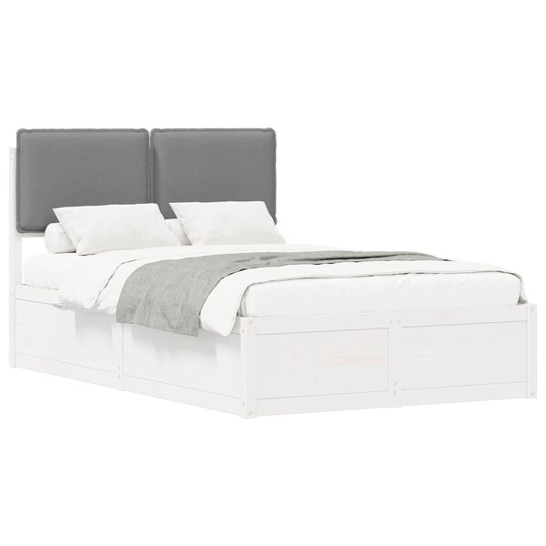 vidaXL Letto con Testiera Rivestita Grigio chiaro 120 x 190 cm