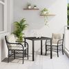 vidaXL Set da Pranzo per Giardino con cuscino 5 pcs Nero polyrattan