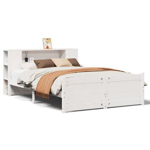 vidaXL Letto Libreria senza Materasso Bianco 140x200 cm Legno di Pino